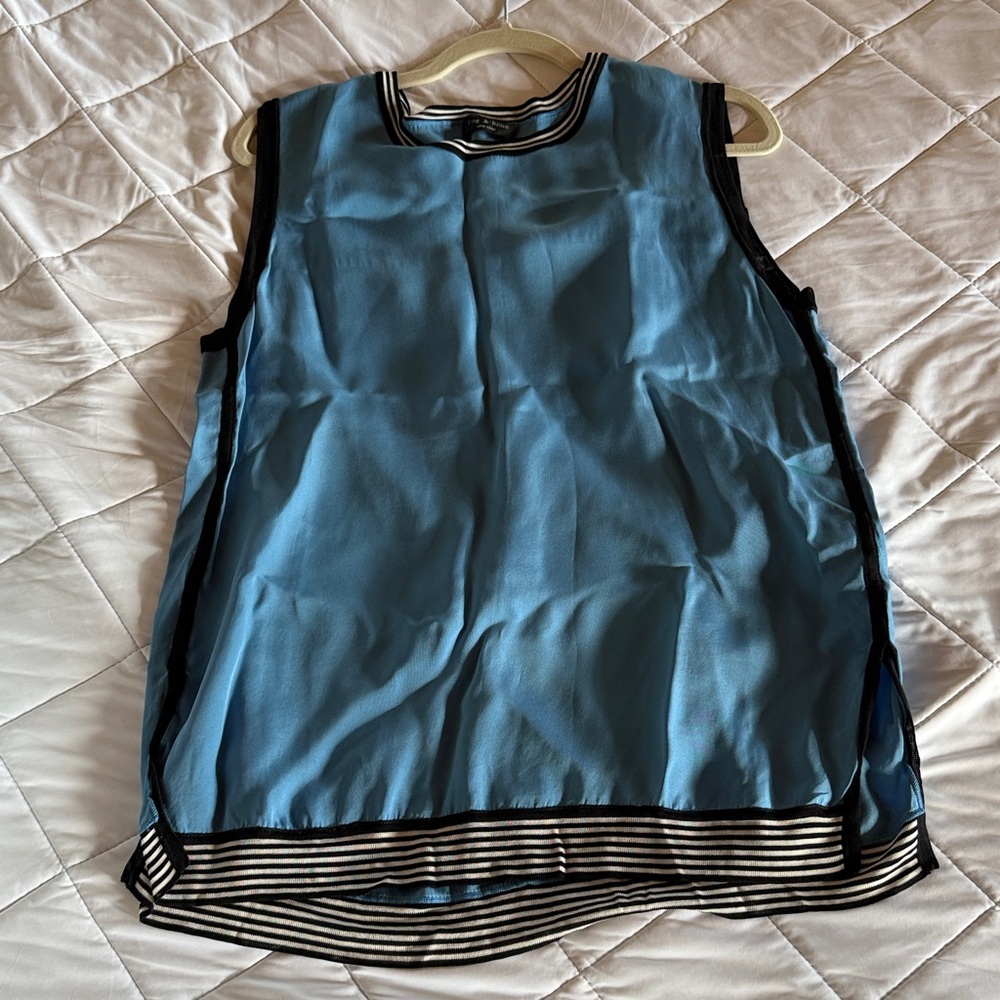 Rag & Bone Blue silk Top with Striped Accents